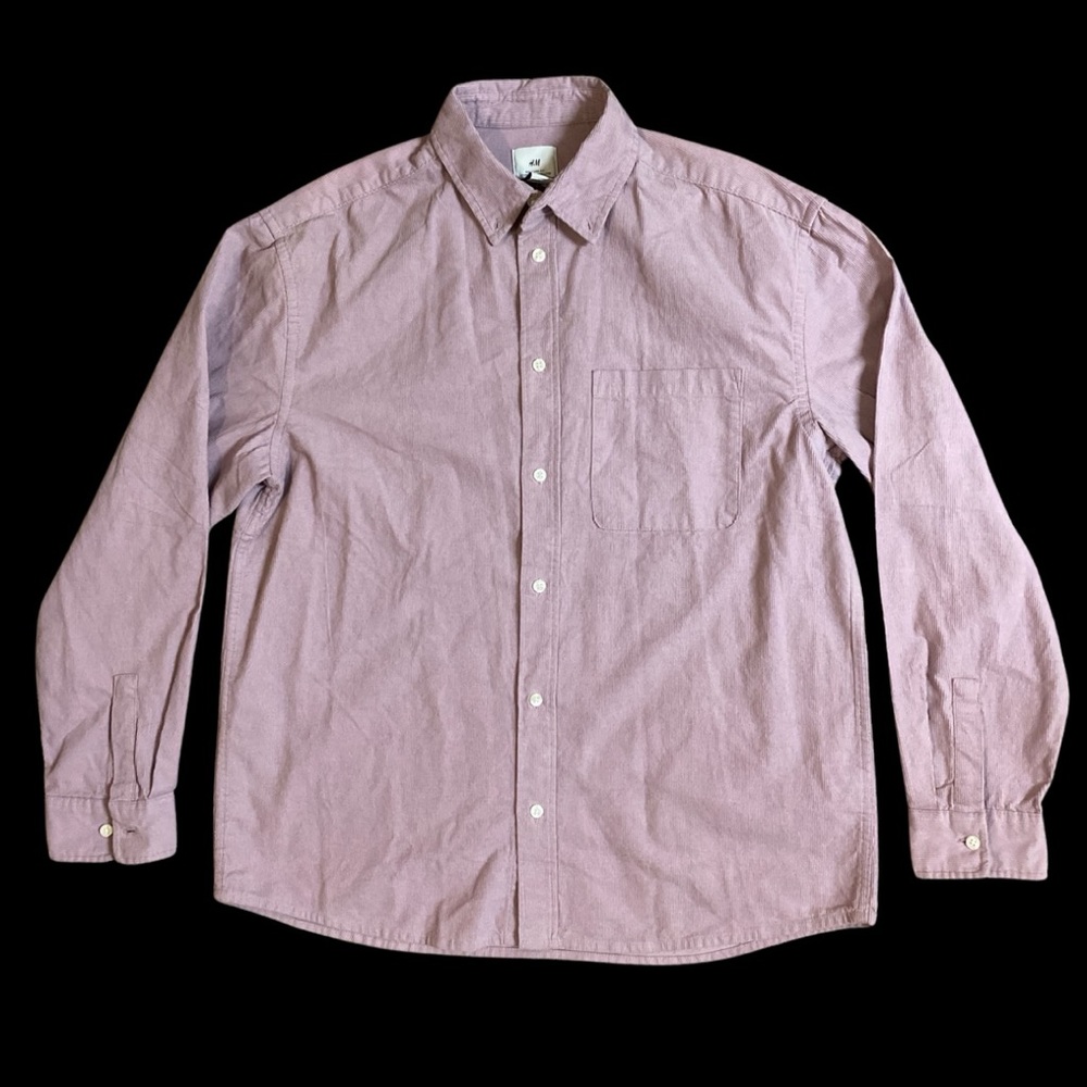 H&M Heather Purple “RELAXED FIT CORDUROY SHIRT” Men’s M BRAND NEW W/TAGS